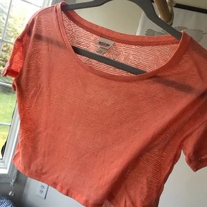 Tribal Print Salmon Crop Top